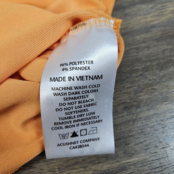 FootJoy FJ Golf Polo Shirt XL Orange Jersey Performance Short Sleeve Golfing - Picture 5 of 6